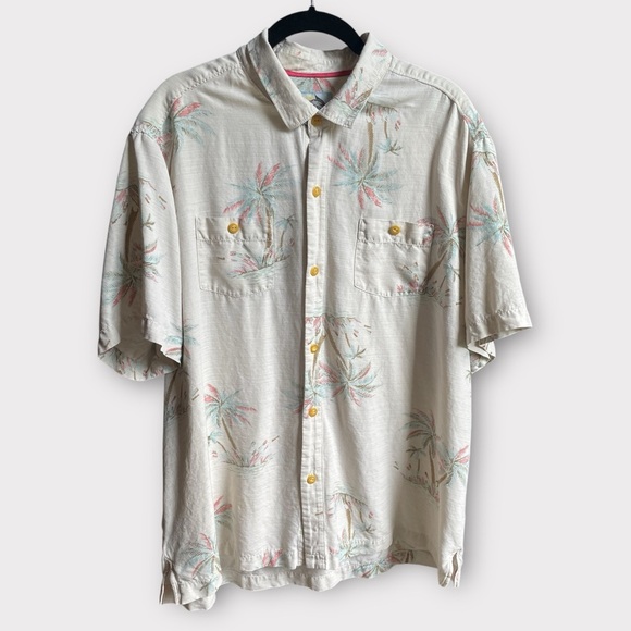 Tommy Bahama 100% Silk Island Modern Fit Button Down Shirt in off white color XL - Picture 1 of 8